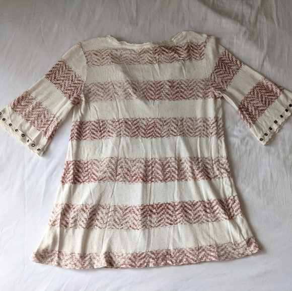 LUCKY BRAND Striped elbow length sleeve Top - Picture 3 of 11